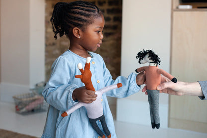 Zebra Soft Toy in Peach