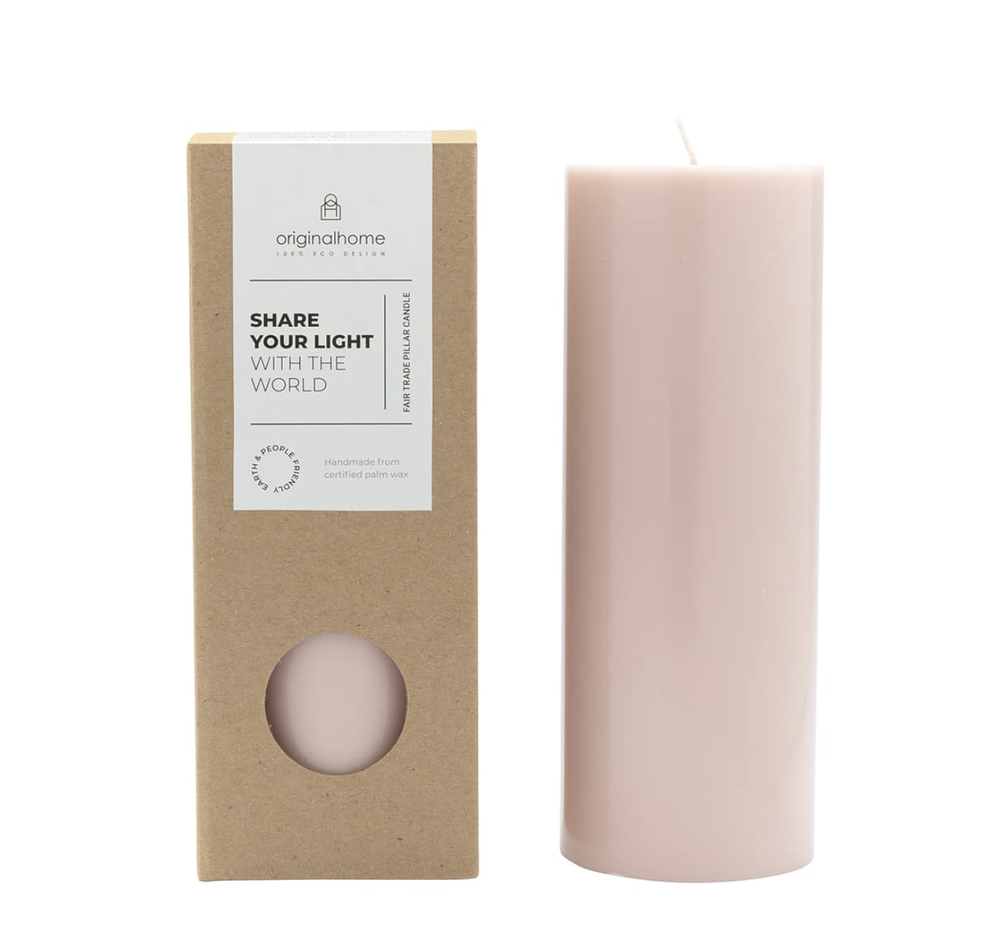 The Every Space unscented kernel oil blossom pale pink Pillar Candle by Original Home