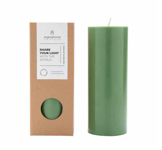 The Every Space unscented kernel oil matcha green Pillar Candle by Original Home