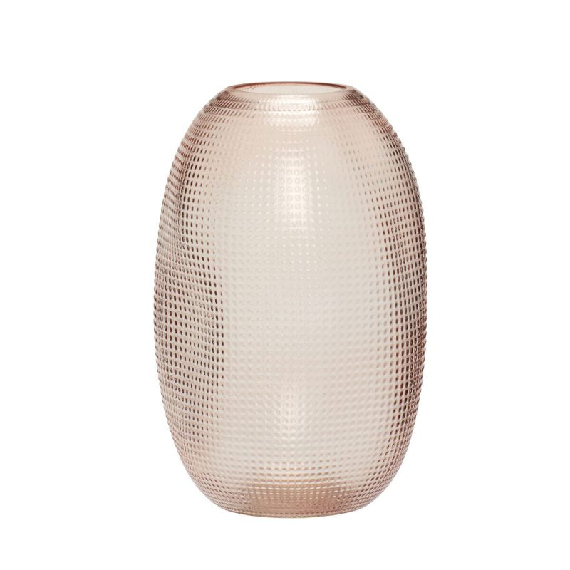 The Every Space Balloon Vase in pink textured glass by Hübsch