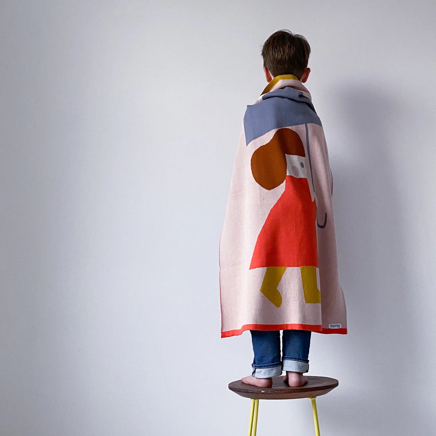 The Every Space Rainy Day Multi-colour baby blanket in 100% cotton for cot or pram by Sophie Home