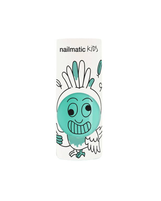 Rio Mint Green water-based nail polish by Nailmatic, featuring a cartoon character design on the label.