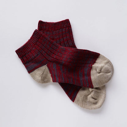 Dark Cherry 'Marble' Wool Socks