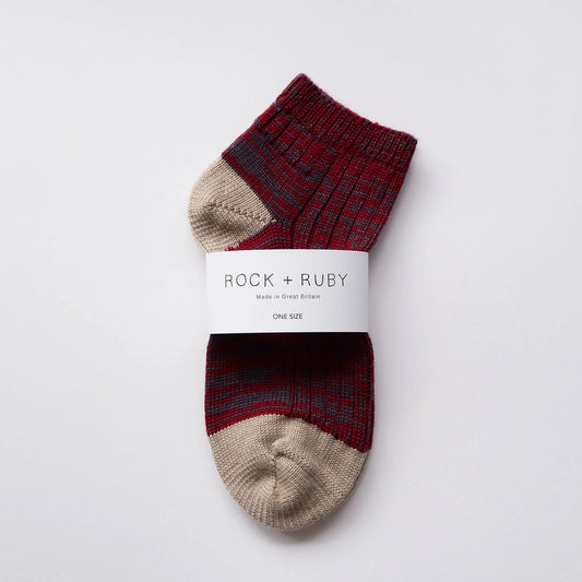 Dark Cherry 'Marble' Wool Socks