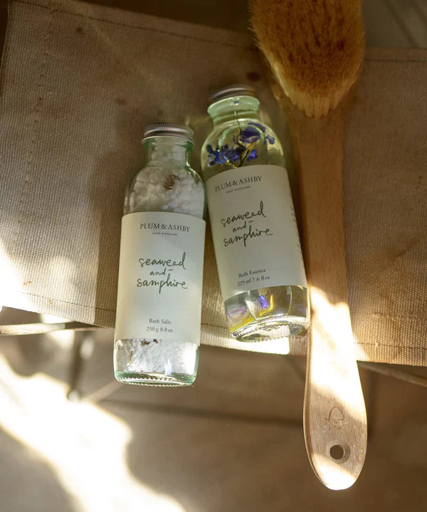The Every Space Seaweed and Samphire Bath Salts enriched with mineral-rich natural salts by Plum & Ashby