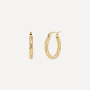 The Every Space stainless steel waterproof Shearwater hoop earrings by Nula