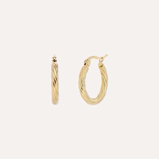 The Every Space stainless steel waterproof Shearwater hoop earrings by Nula