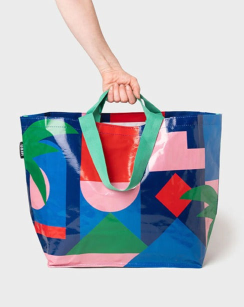 The Every Space Baja Ahah Medium Tote Bag, made from 100% recycled plastic bottles, with strong, wipe-clean Internal zip pocket, and double 100% cotton handles by Herd