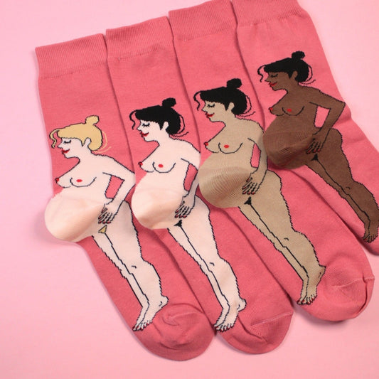 Pregnant Woman Socks by Coucou Suzette