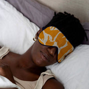 The Every Space yellow sleep Eye Mask in Linen and Merino wool by Blasta